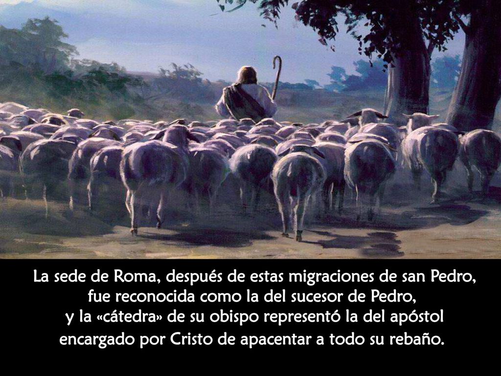 La sede de Roma, después de estas migraciones de san Pedro, fue reconocida como la del sucesor de Pedro, y la «cátedra» de su obispo representó la del apóstol encargado por Cristo de apacentar a todo su rebaño.