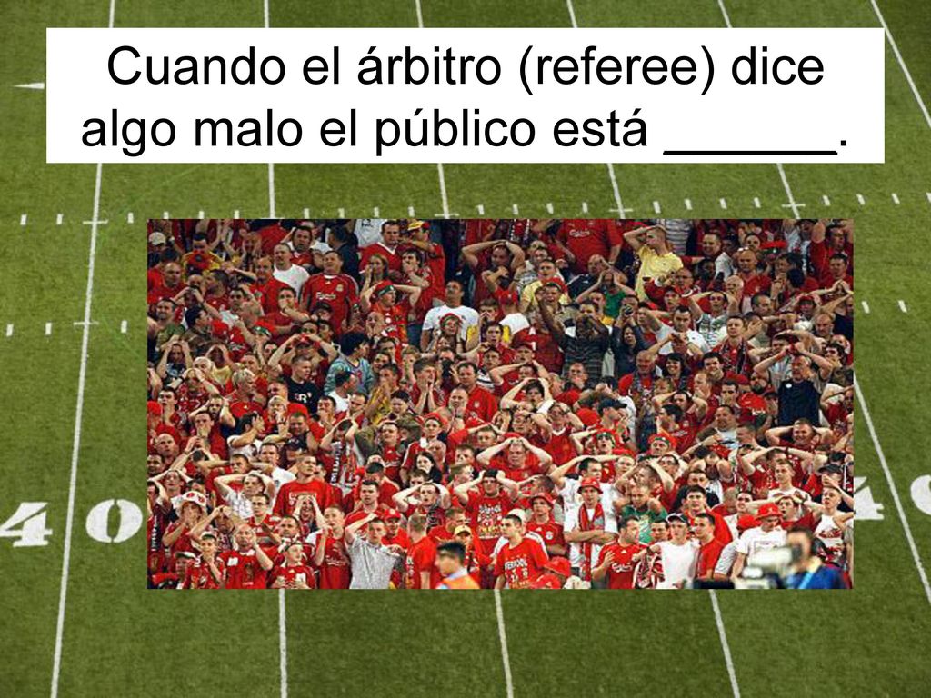 Cuando el árbitro (referee) dice algo malo el público está ______.