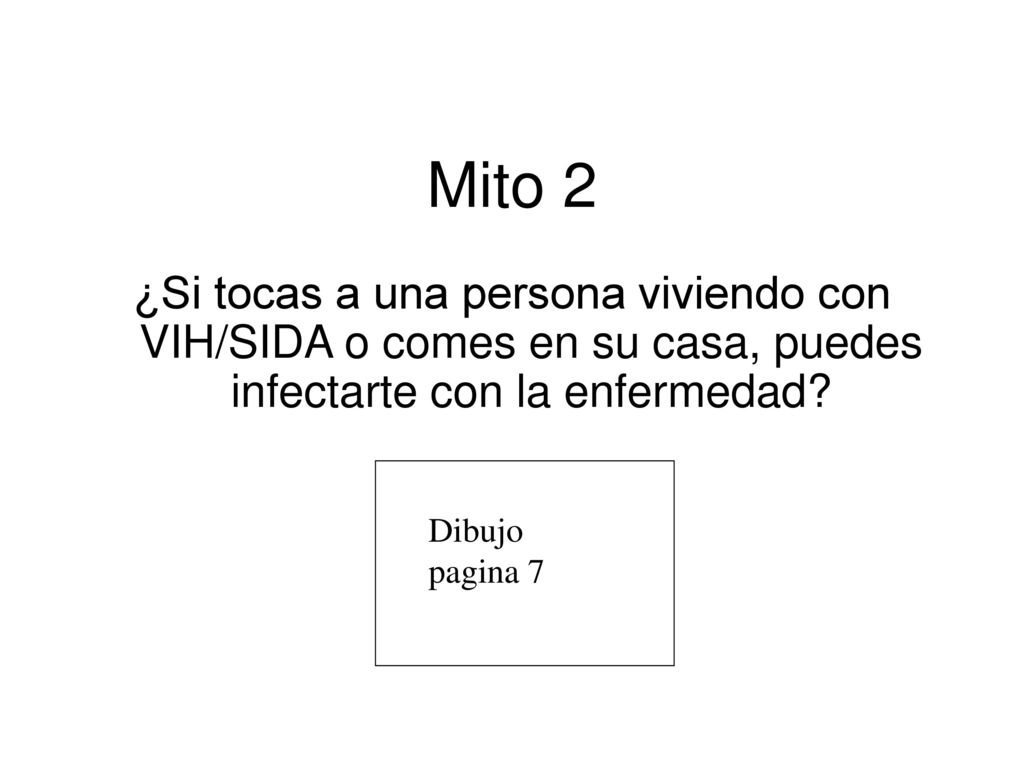 Mito 2 ¿Si tocas a una persona viviendo con VIH/SIDA o comes en su casa, puedes infectarte con la enfermedad