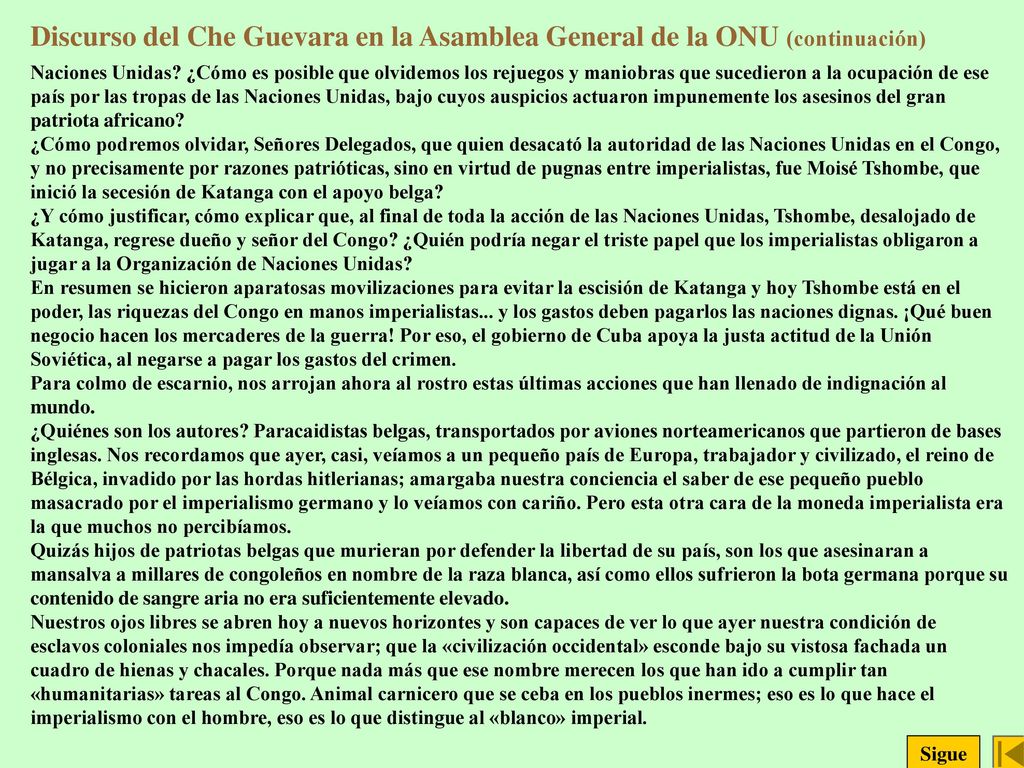 Discurso del Che Guevara en la Asamblea General de la ONU (continuación)