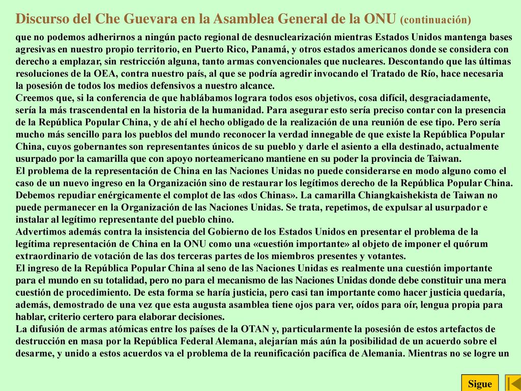 Discurso del Che Guevara en la Asamblea General de la ONU (continuación)