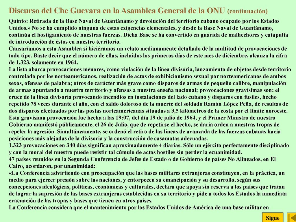 Discurso del Che Guevara en la Asamblea General de la ONU (continuación)