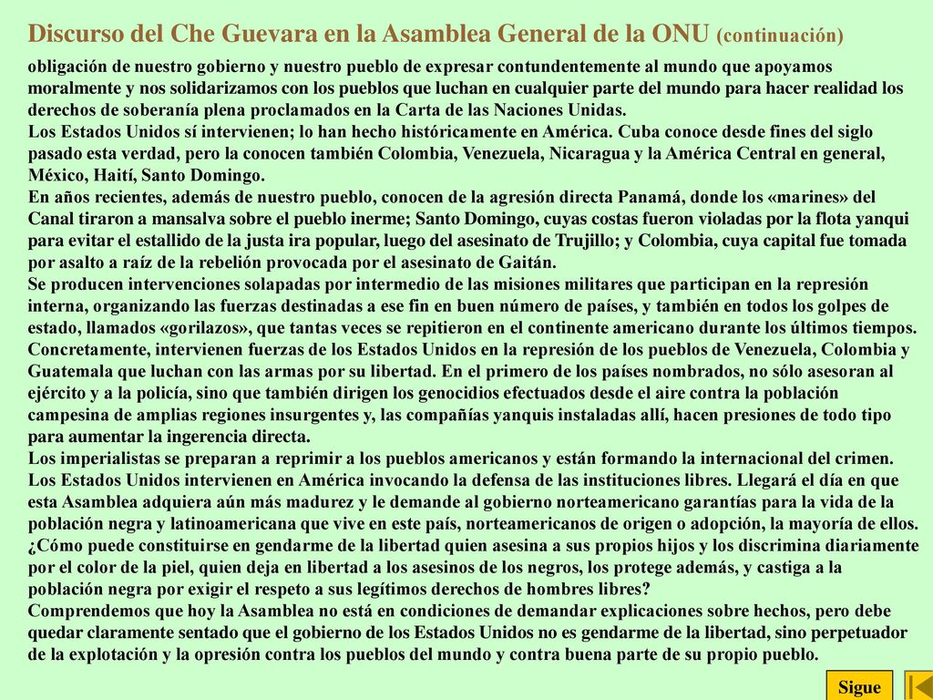 Discurso del Che Guevara en la Asamblea General de la ONU (continuación)