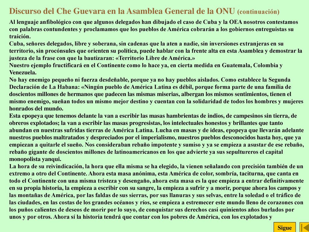 Discurso del Che Guevara en la Asamblea General de la ONU (continuación)