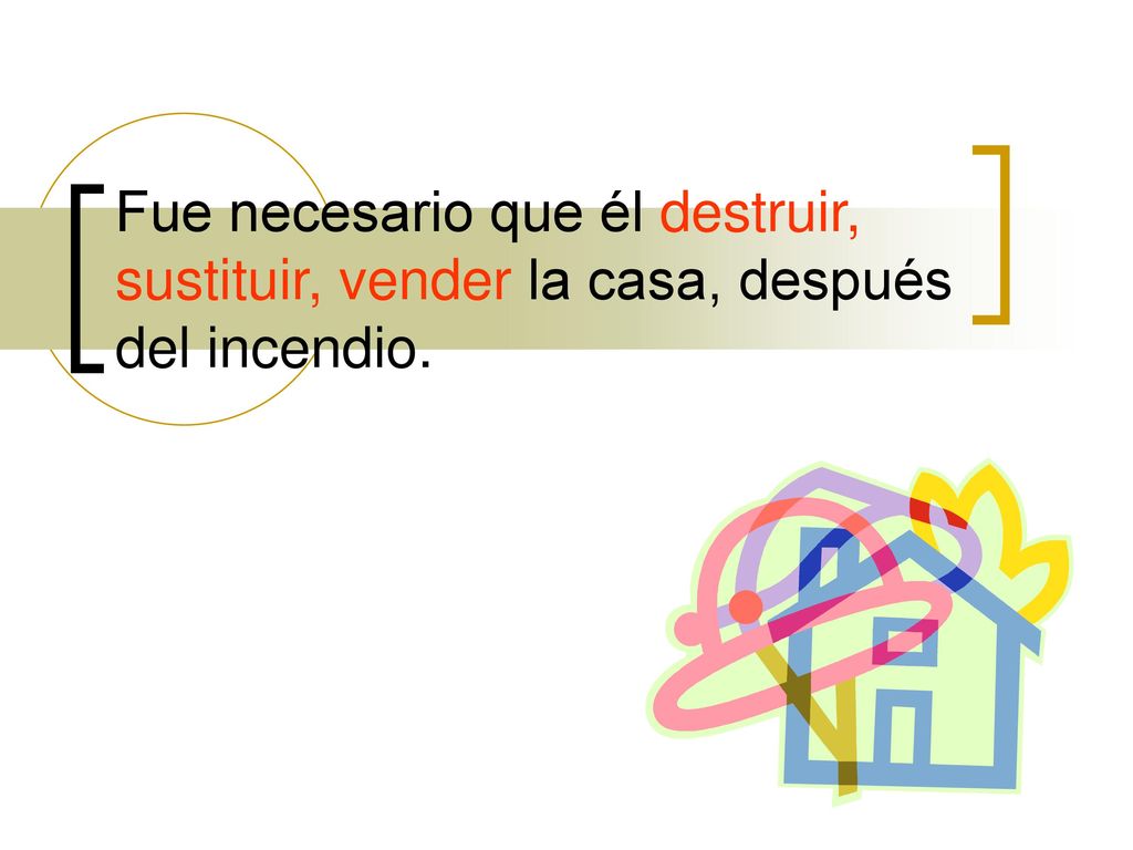 Fue necesario que él destruir, sustituir, vender la casa, después del incendio.