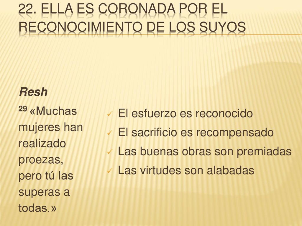 22. Ella es coronada por el reconocimiento de los suyos