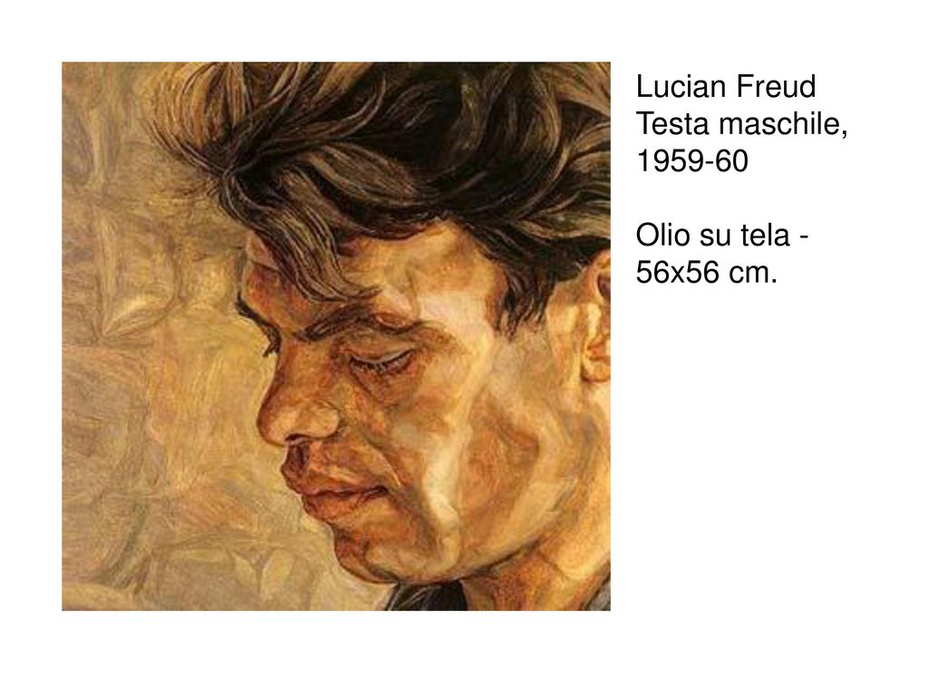Lucian Freud Testa maschile, Olio su tela - 56x56 cm.