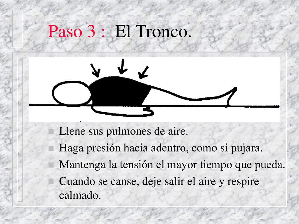 Paso 3 : El Tronco. Llene sus pulmones de aire.