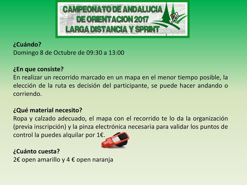 ¿Cuándo Domingo 8 de Octubre de 09:30 a 13:00. ¿En que consiste