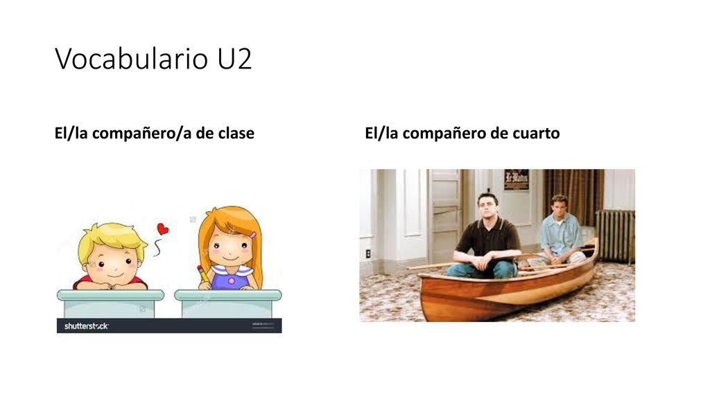 Vocabulario U2 El/la compañero/a de clase El/la compañero de cuarto