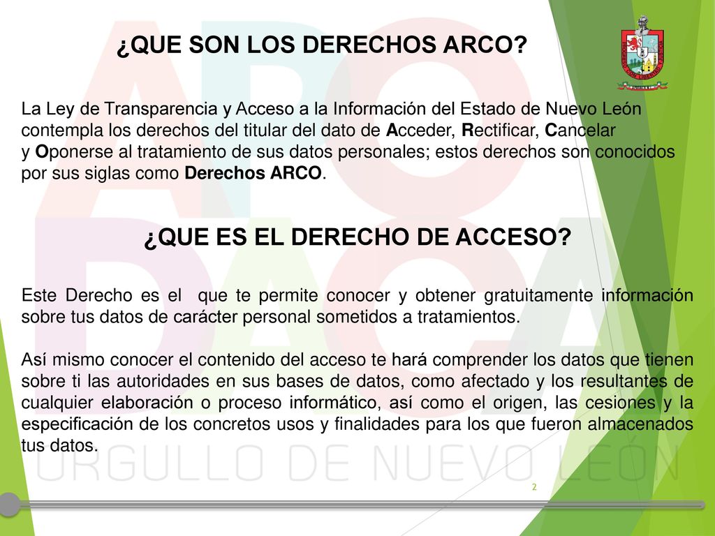 ¿QUE SON LOS DERECHOS ARCO ¿QUE ES EL DERECHO DE ACCESO