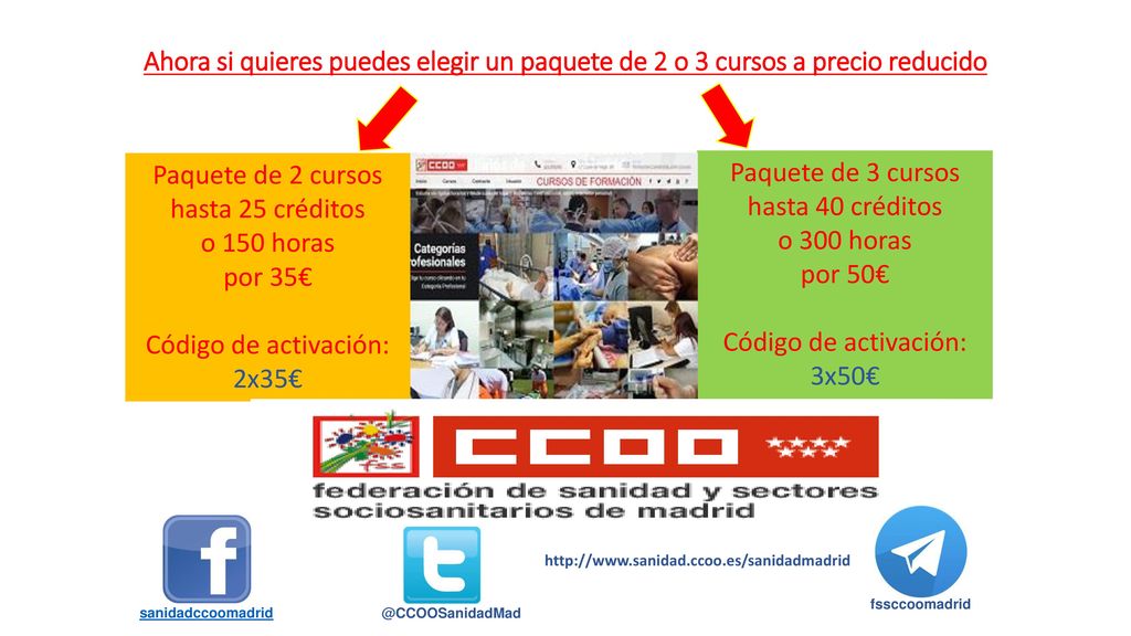 Paquete de 2 cursos hasta 25 créditos o 150 horas por 35€
