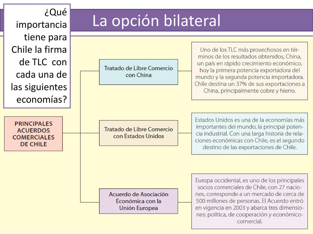 ¿Qué importancia tiene para Chile la firma de TLC con cada una de las siguientes economías