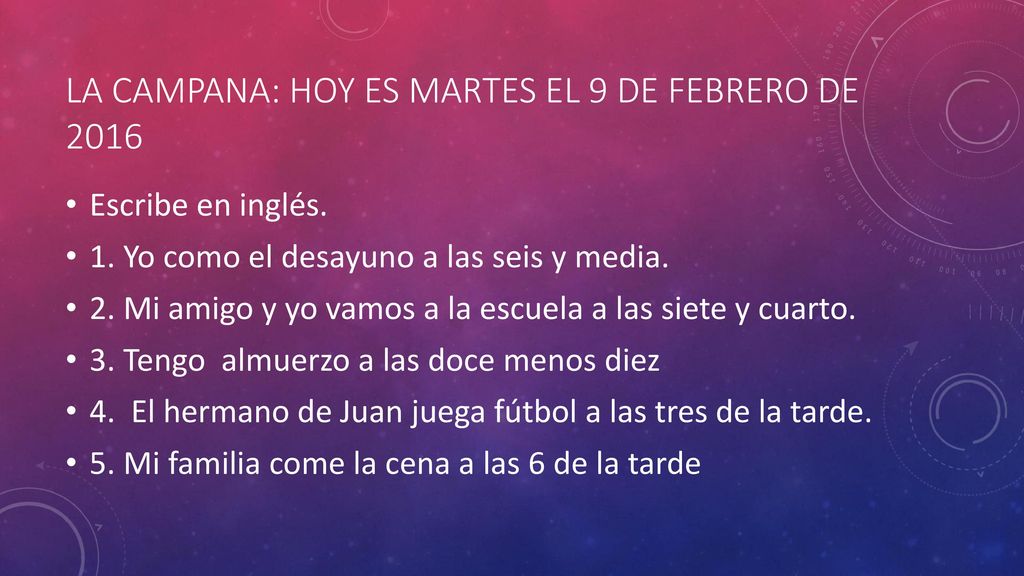 La Campana: Hoy es martes el 9 de febrero de 2016