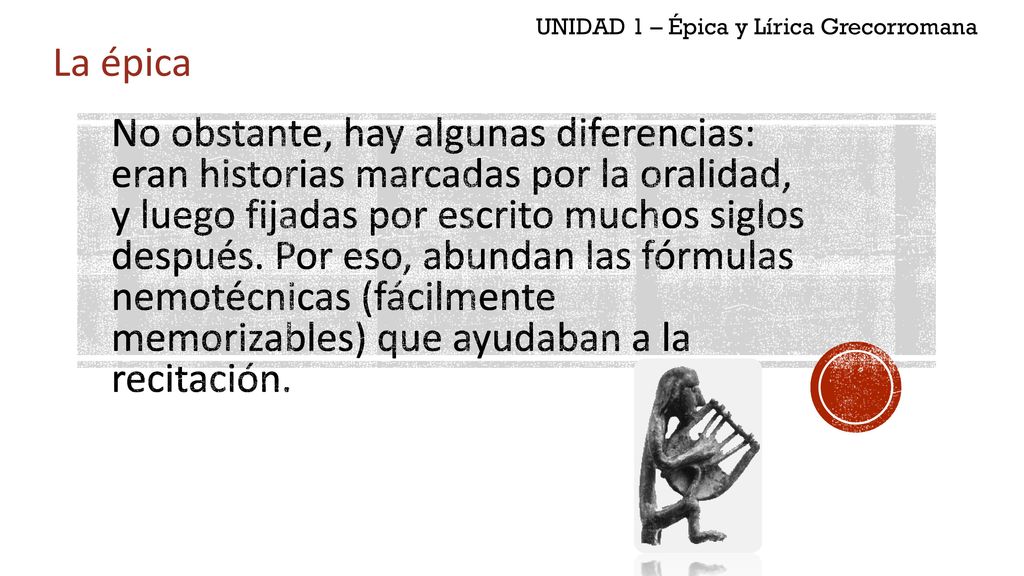 UNIDAD 1 – Épica y Lírica Grecorromana