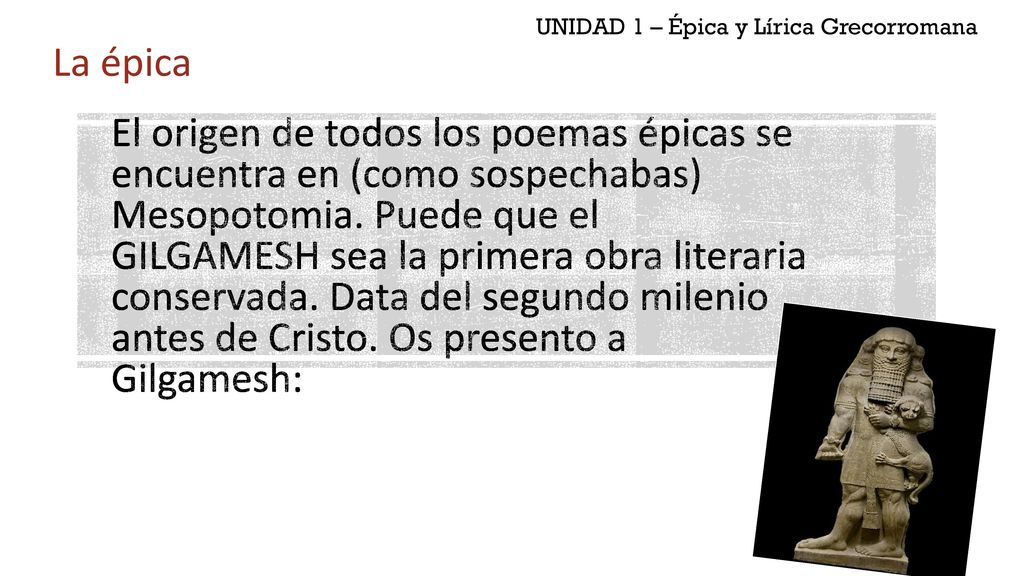 UNIDAD 1 – Épica y Lírica Grecorromana