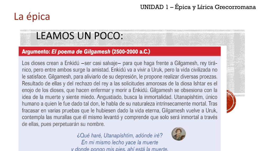 UNIDAD 1 – Épica y Lírica Grecorromana
