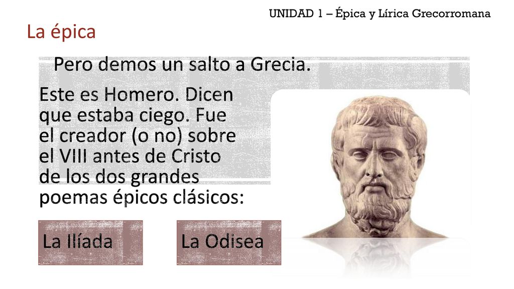 UNIDAD 1 – Épica y Lírica Grecorromana