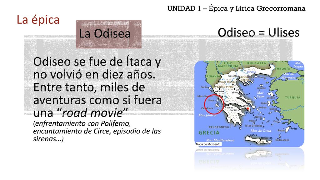 UNIDAD 1 – Épica y Lírica Grecorromana