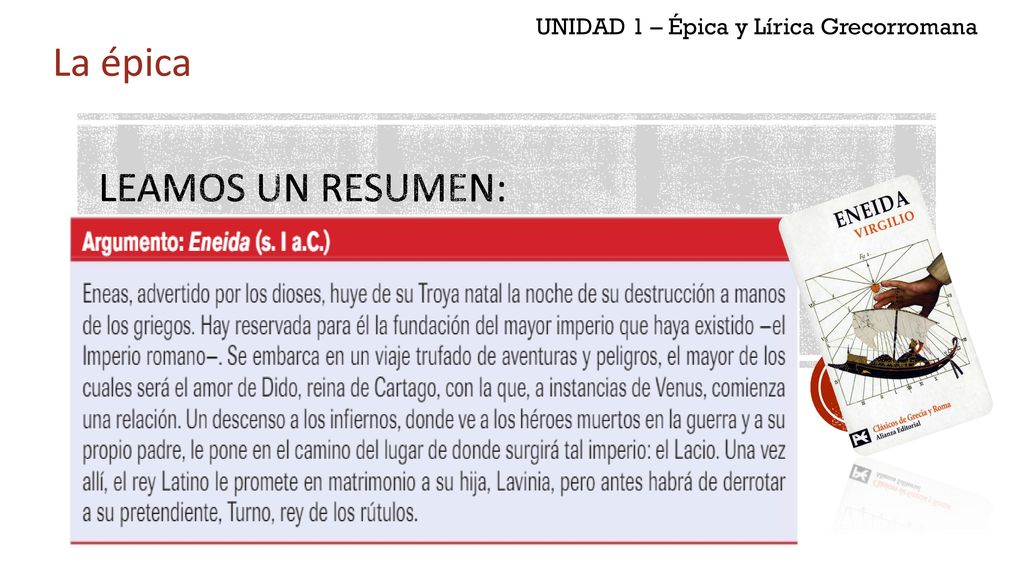 UNIDAD 1 – Épica y Lírica Grecorromana