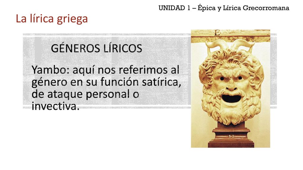 UNIDAD 1 – Épica y Lírica Grecorromana