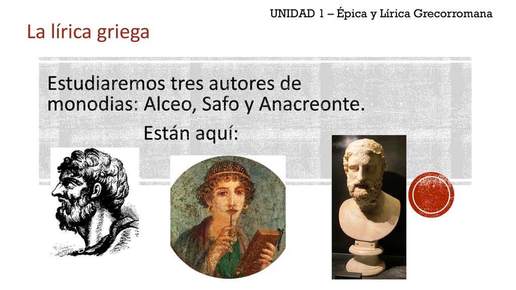 UNIDAD 1 – Épica y Lírica Grecorromana