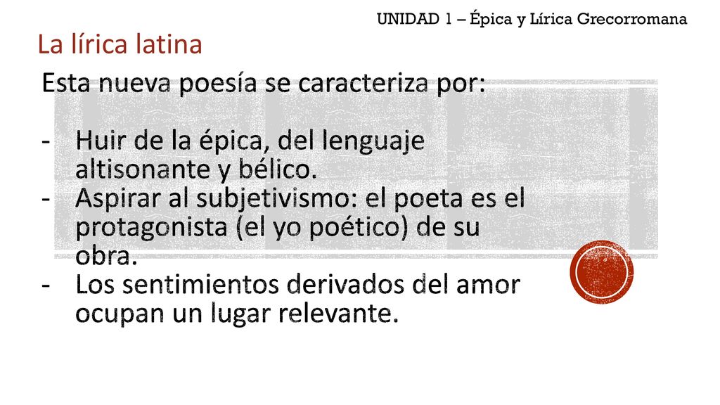 UNIDAD 1 – Épica y Lírica Grecorromana