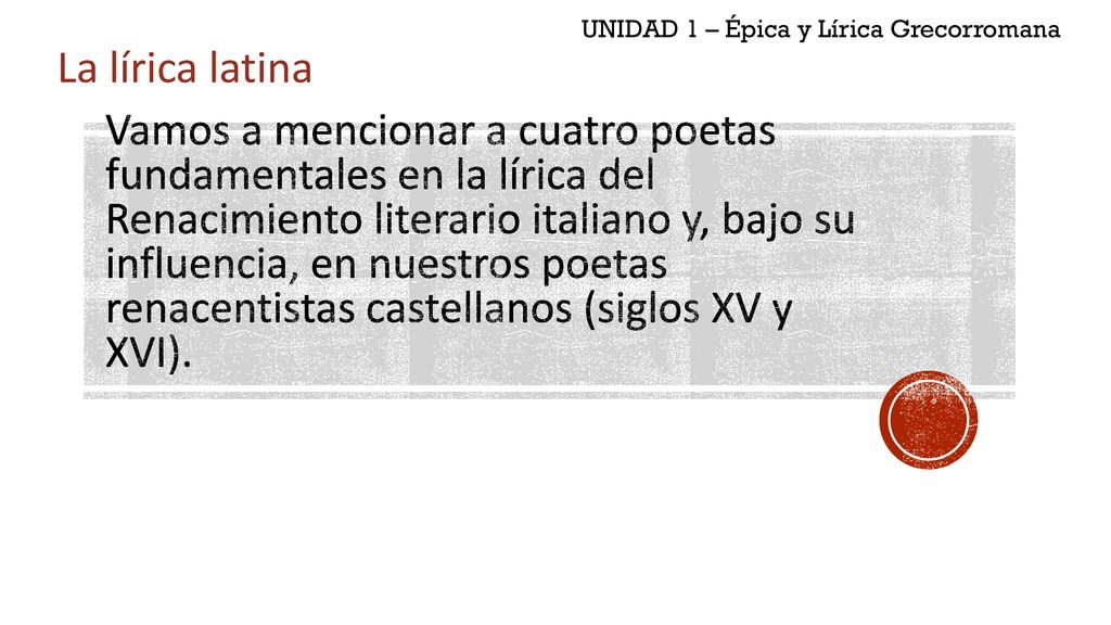 UNIDAD 1 – Épica y Lírica Grecorromana