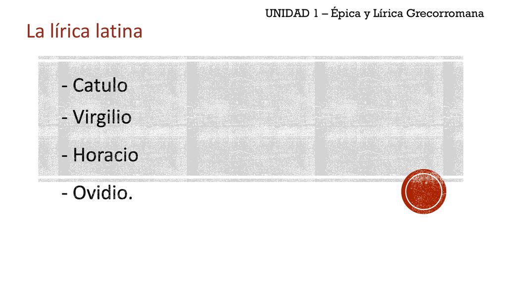 UNIDAD 1 – Épica y Lírica Grecorromana