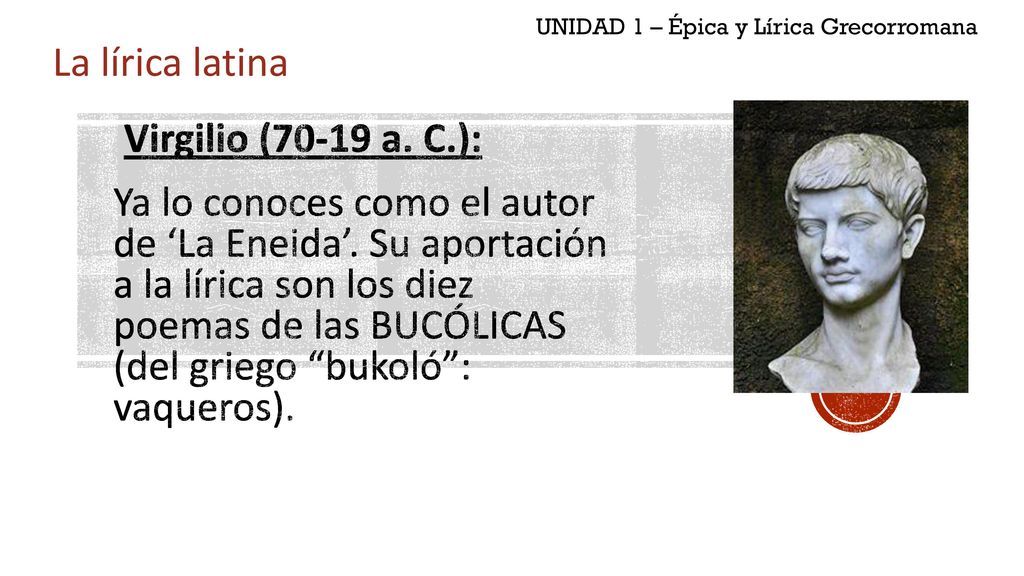 UNIDAD 1 – Épica y Lírica Grecorromana