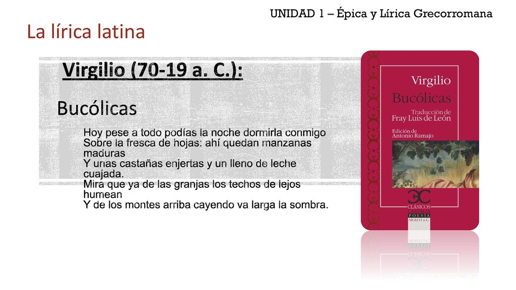 UNIDAD 1 – Épica y Lírica Grecorromana