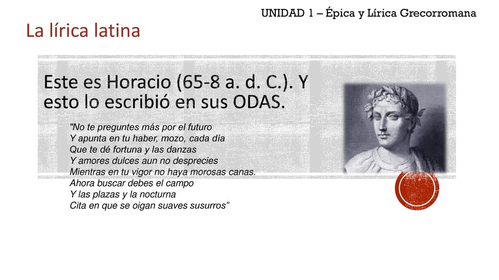 UNIDAD 1 – Épica y Lírica Grecorromana