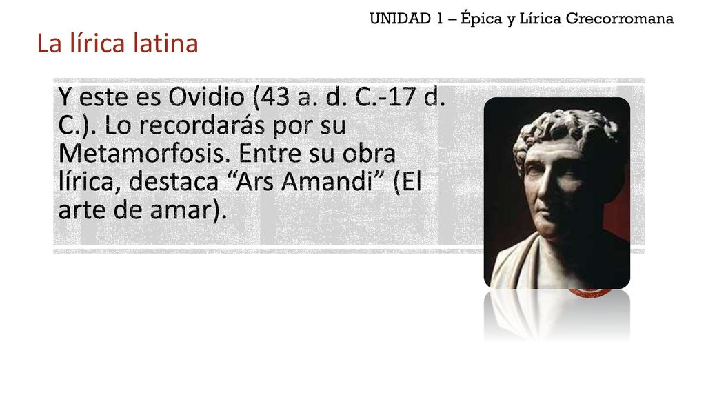 UNIDAD 1 – Épica y Lírica Grecorromana
