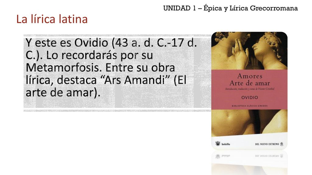 UNIDAD 1 – Épica y Lírica Grecorromana