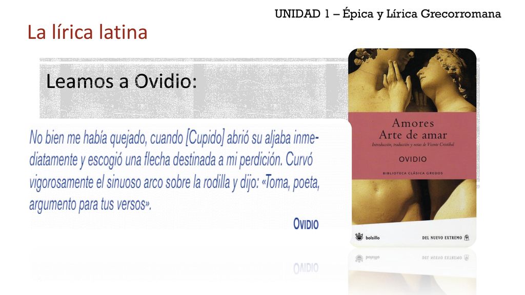 UNIDAD 1 – Épica y Lírica Grecorromana