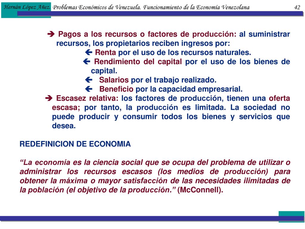  Renta por el uso de los recursos naturales.
