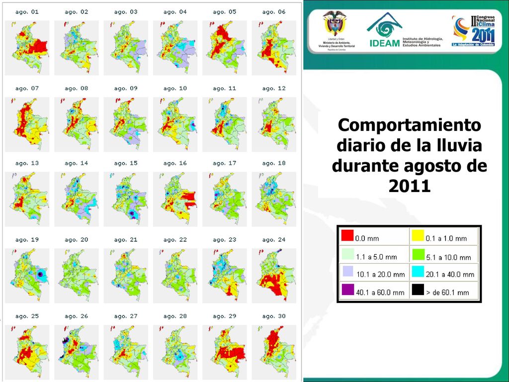 ANOMALÍAS DE PRECIPITACIÓN Agosto de 2011 (Preliminar al 24 de julio)