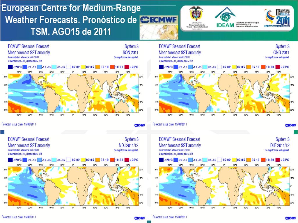PRONÓSTICO ESTACIONAL DE NOAA CON RESPECTO A LA TEMPERATURA SUPERFICIAL DEL MAR ENTRE SEP DE 2011 Y ABR DE 2012