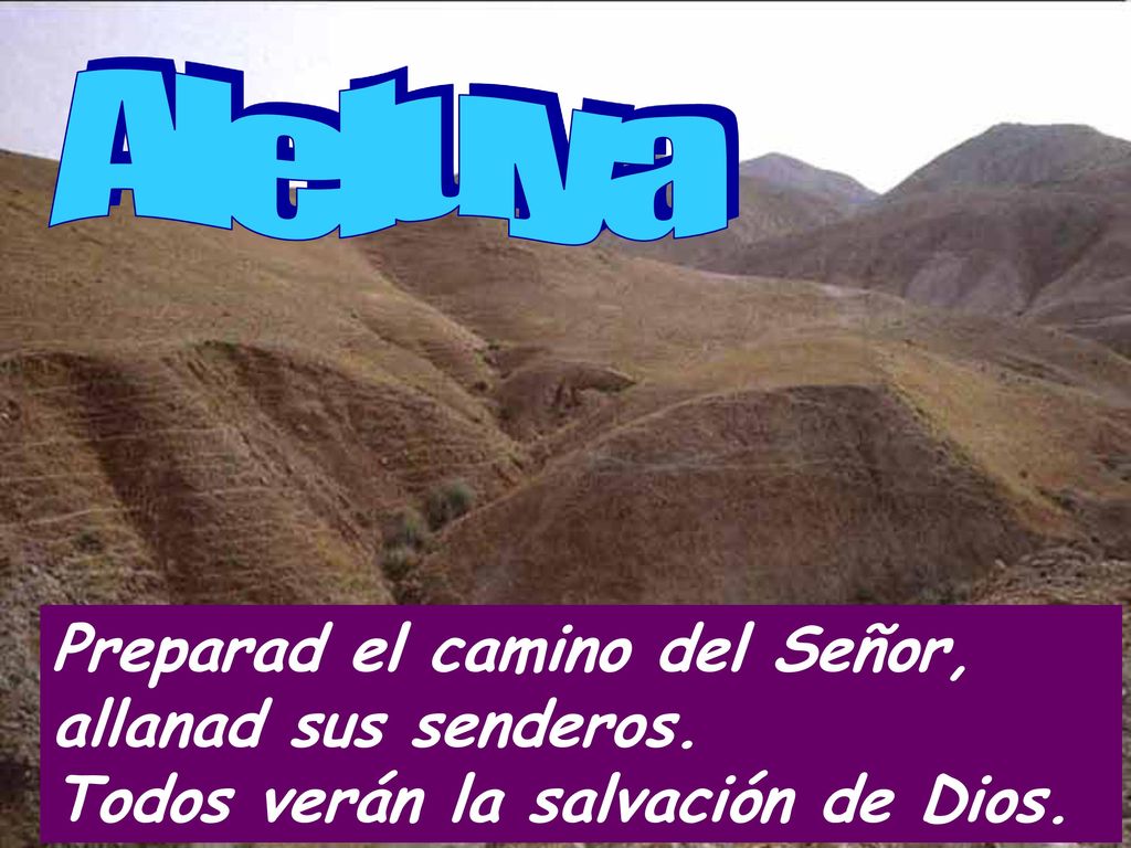Aleluya Preparad el camino del Señor, allanad sus senderos.