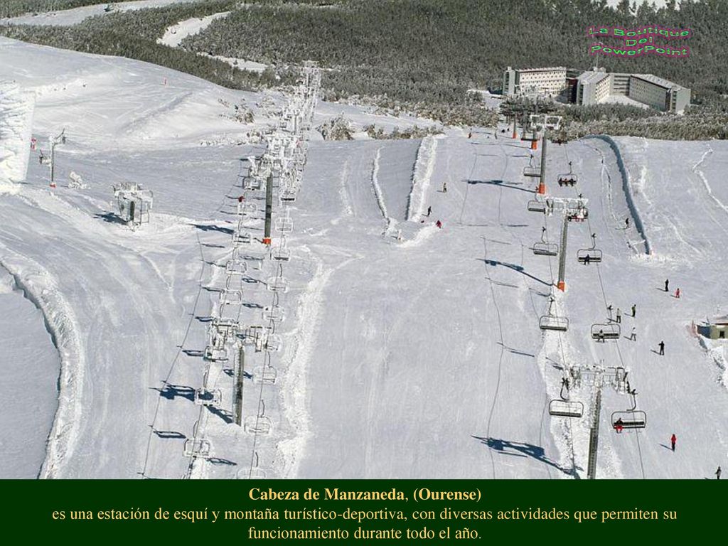 Cabeza de Manzaneda, (Ourense) es una estación de esquí y montaña turístico-deportiva, con diversas actividades que permiten su funcionamiento durante todo el año.
