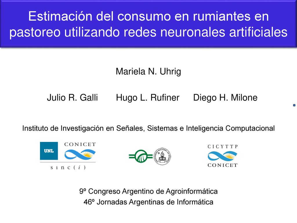 Estimación del consumo en rumiantes en pastoreo utilizando redes neuronales artificiales