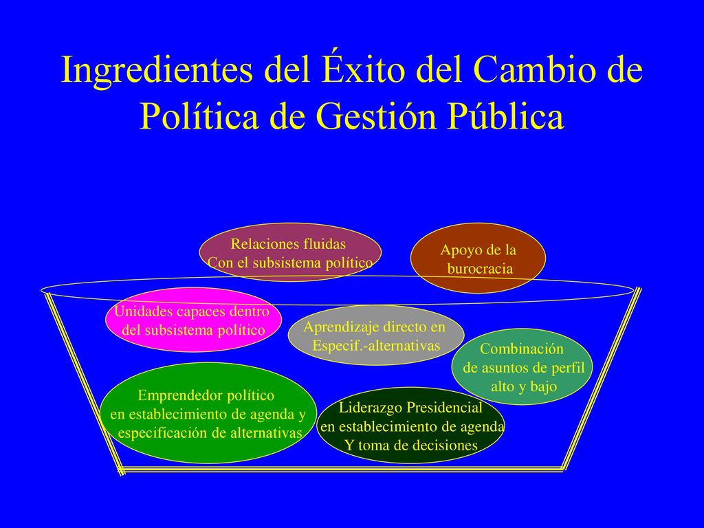 Ingredientes del Éxito del Cambio de Política de Gestión Pública