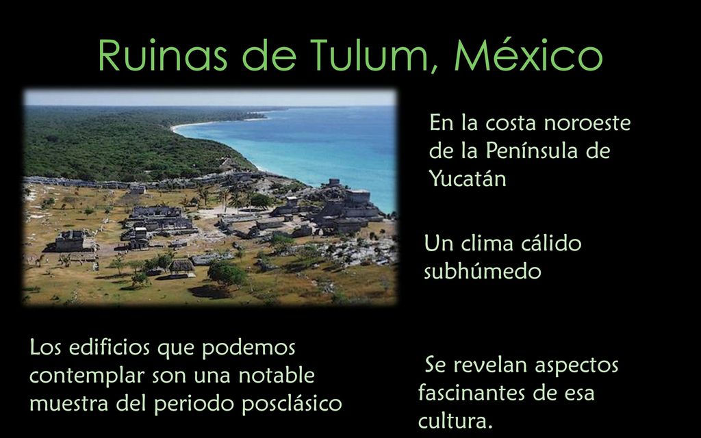 Ruinas de Tulum, México En la costa noroeste de la Península de Yucatán. Un clima cálido subhúmedo.