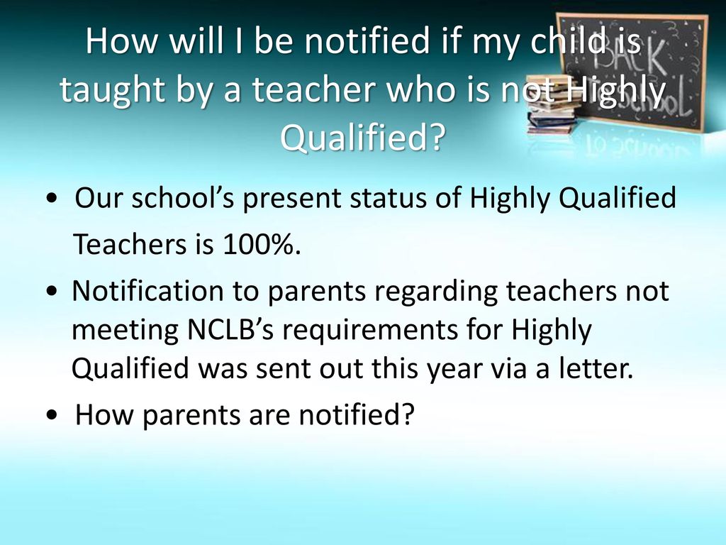 How will I be notified if my child is taught by a teacher who is not Highly Qualified