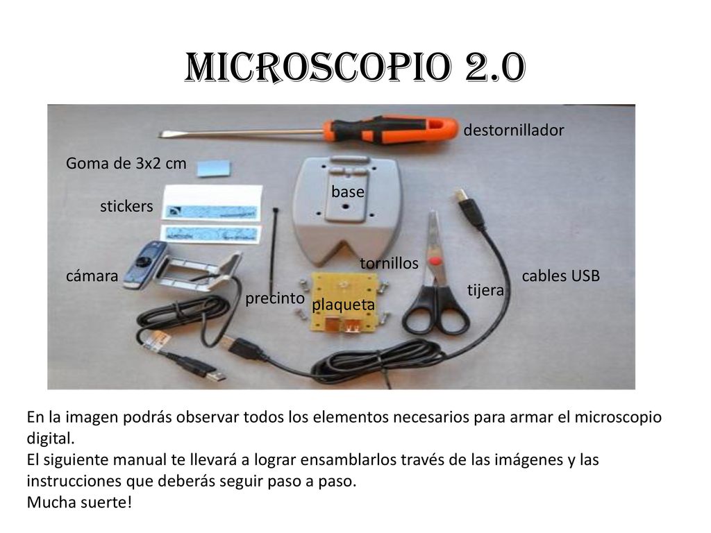 Microscopio 2.0 destornillador Goma de 3x2 cm base stickers tornillos