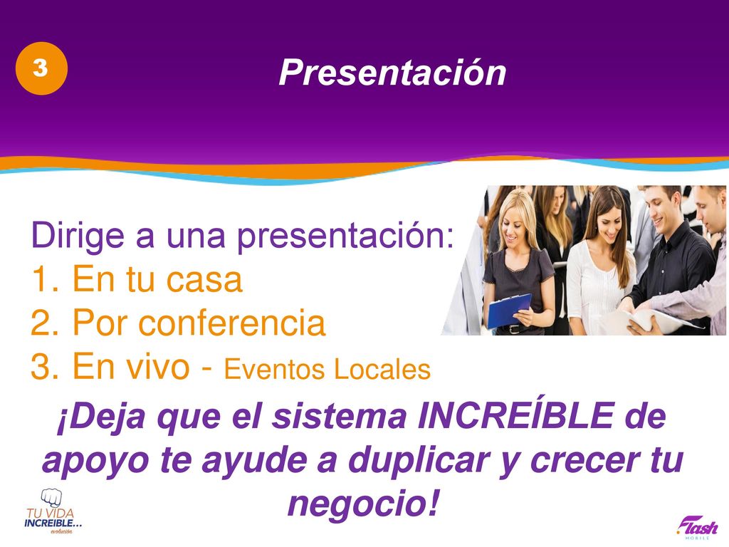 Dirige a una presentación: En tu casa Por conferencia