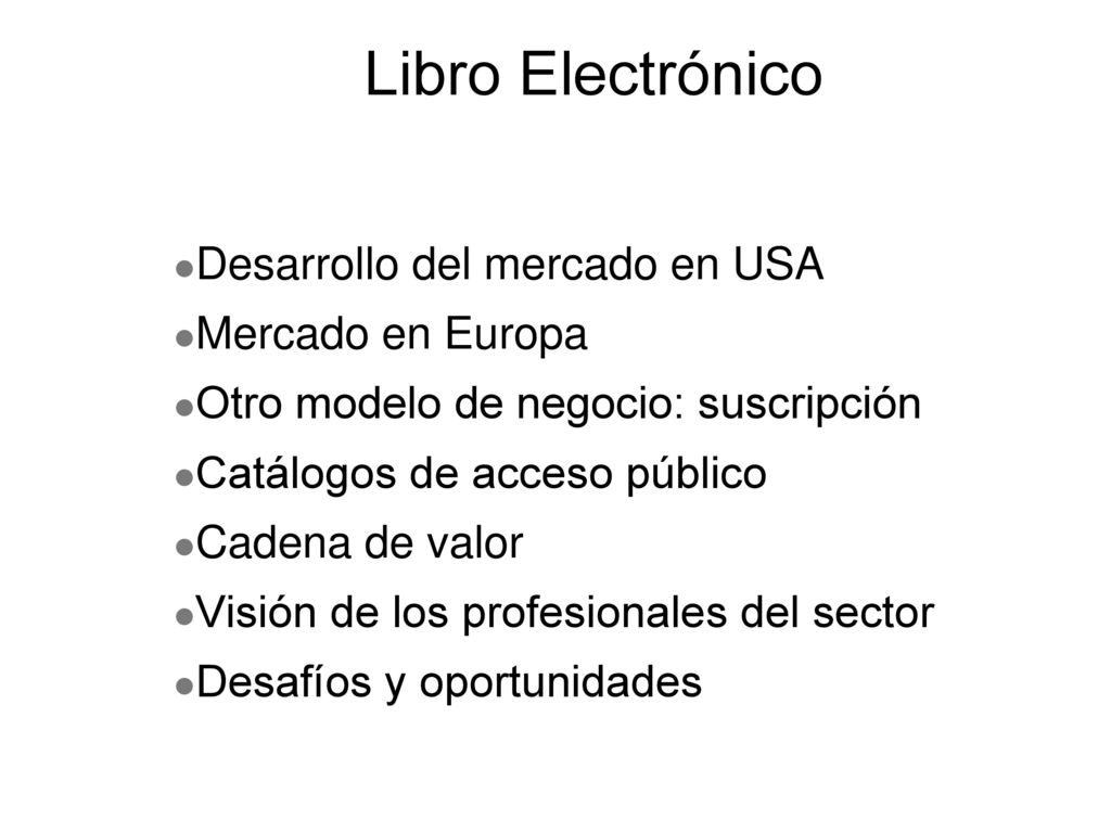 Libro Electrónico Desarrollo del mercado en USA Mercado en Europa