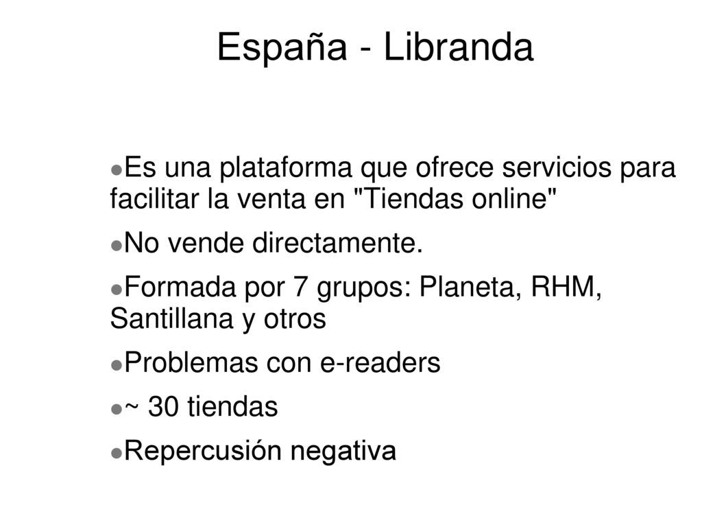 España - Libranda Es una plataforma que ofrece servicios para facilitar la venta en Tiendas online