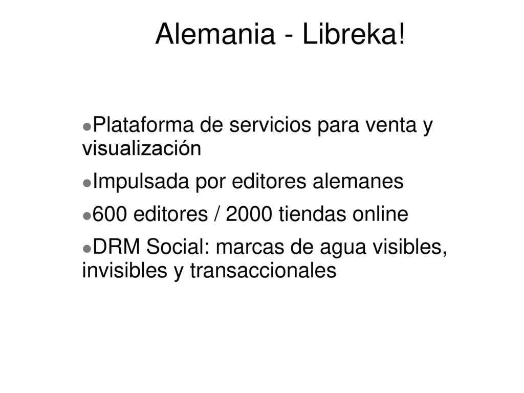 Alemania - Libreka! Plataforma de servicios para venta y visualización