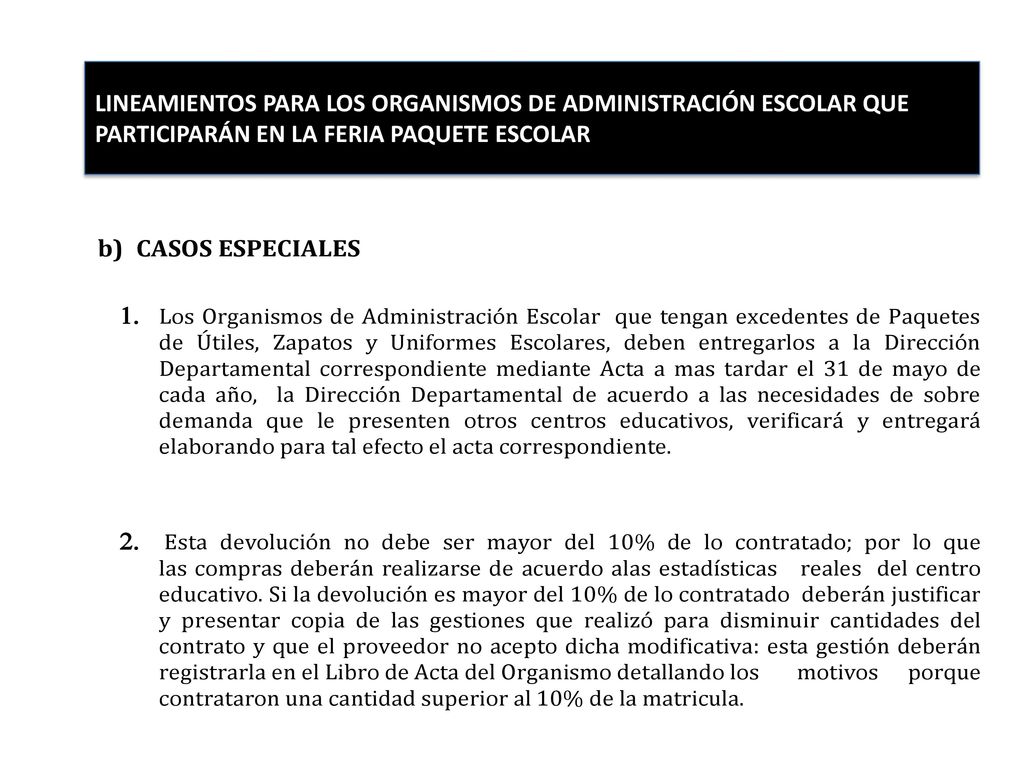 LINEAMIENTOS PARA LOS ORGANISMOS DE ADMINISTRACIÓN ESCOLAR QUE PARTICIPARÁN EN LA FERIA PAQUETE ESCOLAR